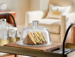 Miski, Patery I Półmiski| Patera szklana z kloszem PATISSERIE 24 cm