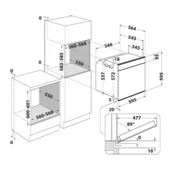 WHIRLPOOL Piekarnik elektryczny do zabudowy samoczyszczący, czarny W7 OM4 4S1 P BL