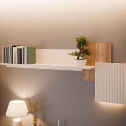 Półki|FORTE Półka ścienna z oświetleniem OAK SQUERE