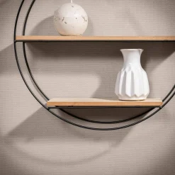 Półki| Półka metalowa czarna okrągła 40 cm