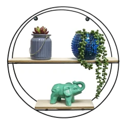 Półki| Półka metalowa czarna okrągła 40 cm