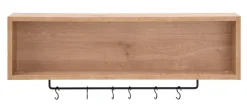 Półka wisząca CARAT z relingiem i 6 haczykami