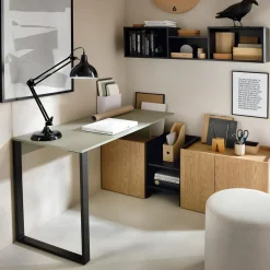 Półki|inny Półka wisząca czarna SERGIO 125 cm