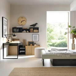 Półki|inny Półka wisząca czarna SERGIO 125 cm