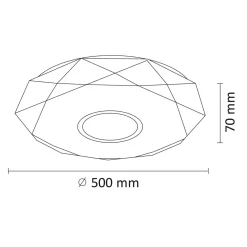 Plafony|Wszystkie Lampy Sufitowe| Plafon biały LED 68W DIAMOND 50 cm z pilotem