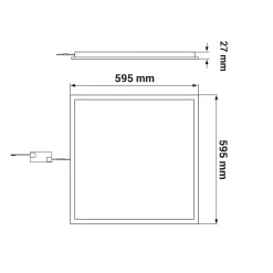 Plafony|Wszystkie Lampy Sufitowe|LED-POL Plafon kwadratowy LED 36W biały ORO BACKLIT 59,5x59,5 cm