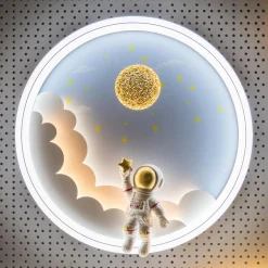 Lampy Wiszące I Sufitowe|Lampy Do Pokoju Dziecięcego|Zumaline Plafon LED astronauta kolorowy FOCUS