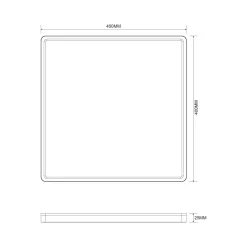 Zumaline Plafon LED kwadratowy CCT 50W czarny COLIS
