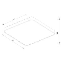 Plafony|Wszystkie Lampy Sufitowe|Zumaline Plafon LED kwadratowy srebrny SIERRA 50 cm