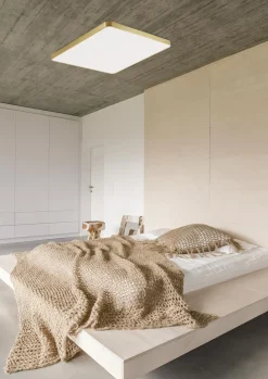 Zumaline Plafon LED kwadratowy złoty SIERRA 50 cm