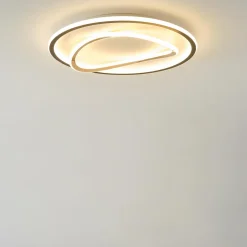 Zumaline Plafon LED okrągły czarno-złoty LENS 50 cm