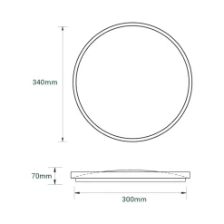 LED-POL Plafon LED okrągły 24W jasne drewno ORO-OLMO 34 cm