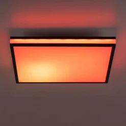 Paul Neuhaus Plafon LED RGB czarny MARIO z pilotem 46,5x46,5 cm