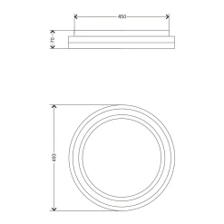 Plafony|Wszystkie Lampy Sufitowe|Zumaline Plafon LED RGB czarny RATI z pilotem 49,3 cm