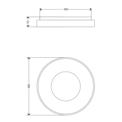 Plafony|Wszystkie Lampy Sufitowe|Zumaline Plafon LED 24W czarny ESPINO z pilotem 38,5 cm