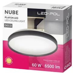 Plafony|Wszystkie Lampy Sufitowe|LED-POL Plafon LED 60W czarny ORO NUBE