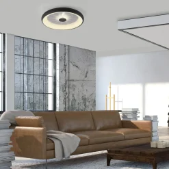 Paul Neuhaus Plafon LED 37W czarny VERTIGO z pilotem fi 61,5 cm