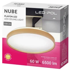 LED-POL Plafon LED 60W złoty ORO NUBE