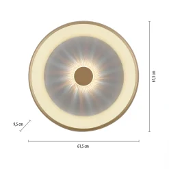 Plafony|Wszystkie Lampy Sufitowe|Paul Neuhaus Plafon LED 37W złoty VERTIGO z pilotem fi 61,5 cm