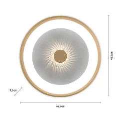 Plafony|Wszystkie Lampy Sufitowe|Paul Neuhaus Plafon LED 29W złoty VERTIGO z pilotem fi 46,5 cm