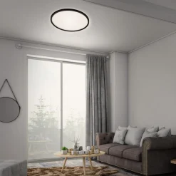 Plafony|Wszystkie Lampy Sufitowe| Plafon LED z pilotem czarny SLIM 42 cm