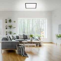 Plafon SLIM LED z pilotem czarno-biały 42x42 cm