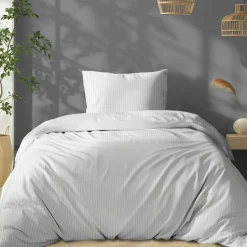 inny Pościel bawełniana adamaszek biała PURE 140x200 cm