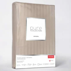 Pościele| Pościel bawełniana adamaszek taupe PURE 220x200 cm