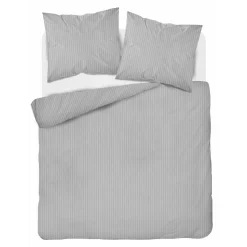 Pościel bawełniana adamaszek jasnoszara PURE 220x200 cm