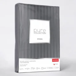 Pościel bawełniana adamaszek ciemnoszara PURE 160x200 cm