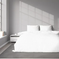 Pościele| Pościel bawełniana adamaszek biała PURE 220x200 cm