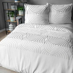 Pościele|inny Pościel bawełniana geometryczna biała HOME SATIN 220x200 cm