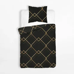Pościele|inny Pościel bawełniana geometryczna czarna HOME SATIN 140x200 cm