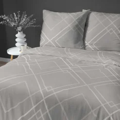 Pościele|inny Pościel bawełniana geometryczna, szara HOME SATIN 220x200 cm