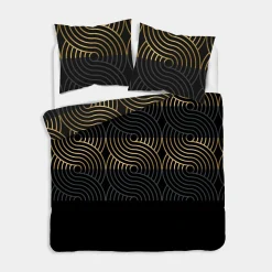 Pościele|inny Pościel bawełniana geometryczna czarna HOME SATIN 220x200 cm