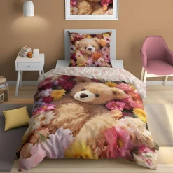 Dzieci inny Pościel bawełniana PLUSZOWY MIŚ FLUO 160x200 cm