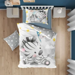 Pościel Dla Dzieci|Pościele|Faro Pościel bawełniana PRZYTULAKI ZEBRA 100x135 cm