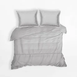 Eurofirany Pościel bawełniana srebrna RETRO 160x200 cm