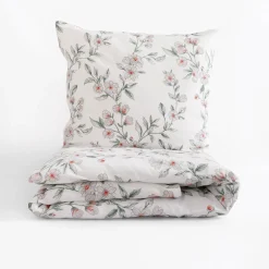 inny Pościel bawełniana w białe kwiaty SO DREAMY 160x200 cm