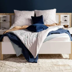 Pościele|Darymex Pościel bawełniana w białe liście JERSEYLOVE 220x200 cm