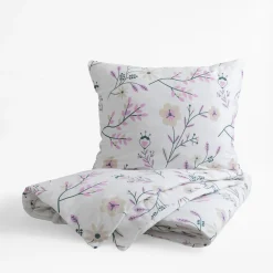 Pościele|Darymex Pościel bawełniana w fioletowe rośliny JERSEYLOVE 220x200 cm