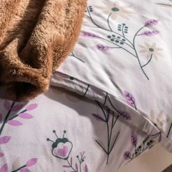 Pościele|Darymex Pościel bawełniana w fioletowe rośliny JERSEYLOVE 220x200 cm