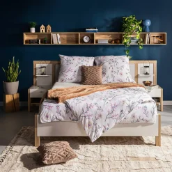 Pościele|Darymex Pościel bawełniana w fioletowe rośliny JERSEYLOVE 220x200 cm