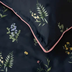 Pościele|inny Pościel bawełniana w kwiaty czarna PERKAL 220x200 cm