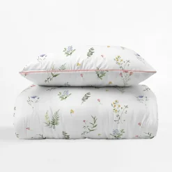 Pościele|inny Pościel bawełniana w kwiaty biała PERKAL 160x200 cm