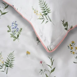 Pościele|inny Pościel bawełniana w kwiaty biała PERKAL 160x200 cm