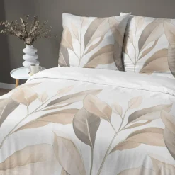 Pościele|inny Pościel bawełniana w liście biała HOME SATIN 220x200 cm
