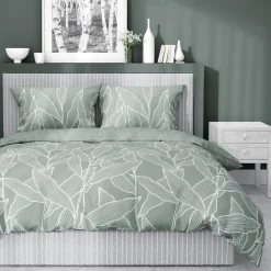 inny Pościel bawełniana w liście różowa HOME SATIN 160x200 cm