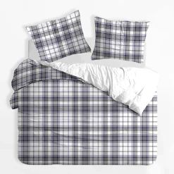 Pościele|inny Pościel bawełniana w szarą kratę BOHOO 160x200 cm