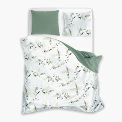 Faro Pościel bawełniana zielono-biała COTTAGE HOME 140x200 cm